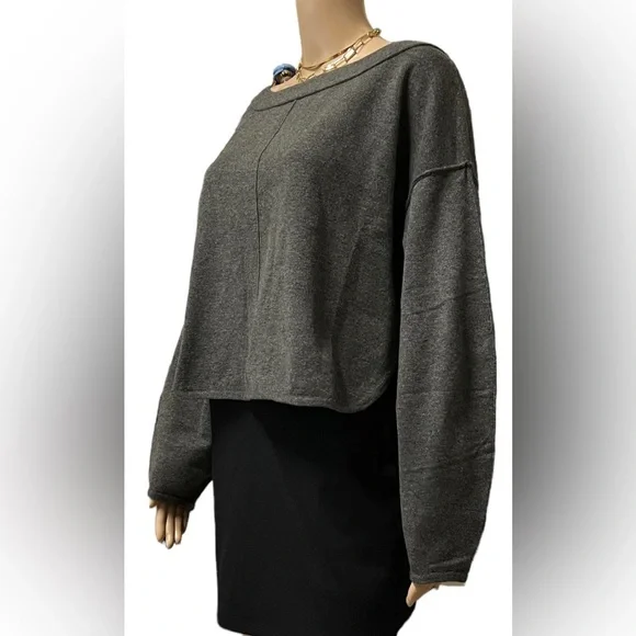 Free People XS Jamie Sweater Heather Wool Blend Gray NWoT $148 - Picture 7 of 12